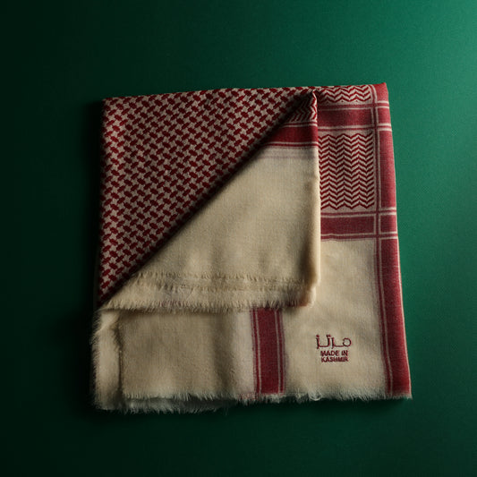 شال مرتز شماغ عنابي